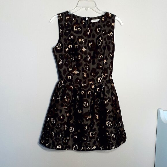 FRNCH Animal Print Mini Dress; Sleeveless; Pleated Size Small - Picture 1 of 7